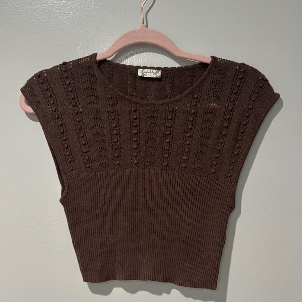 Free People Intimately Crocheted Woman's Top Sexy Romantic Boho Knitted Summer